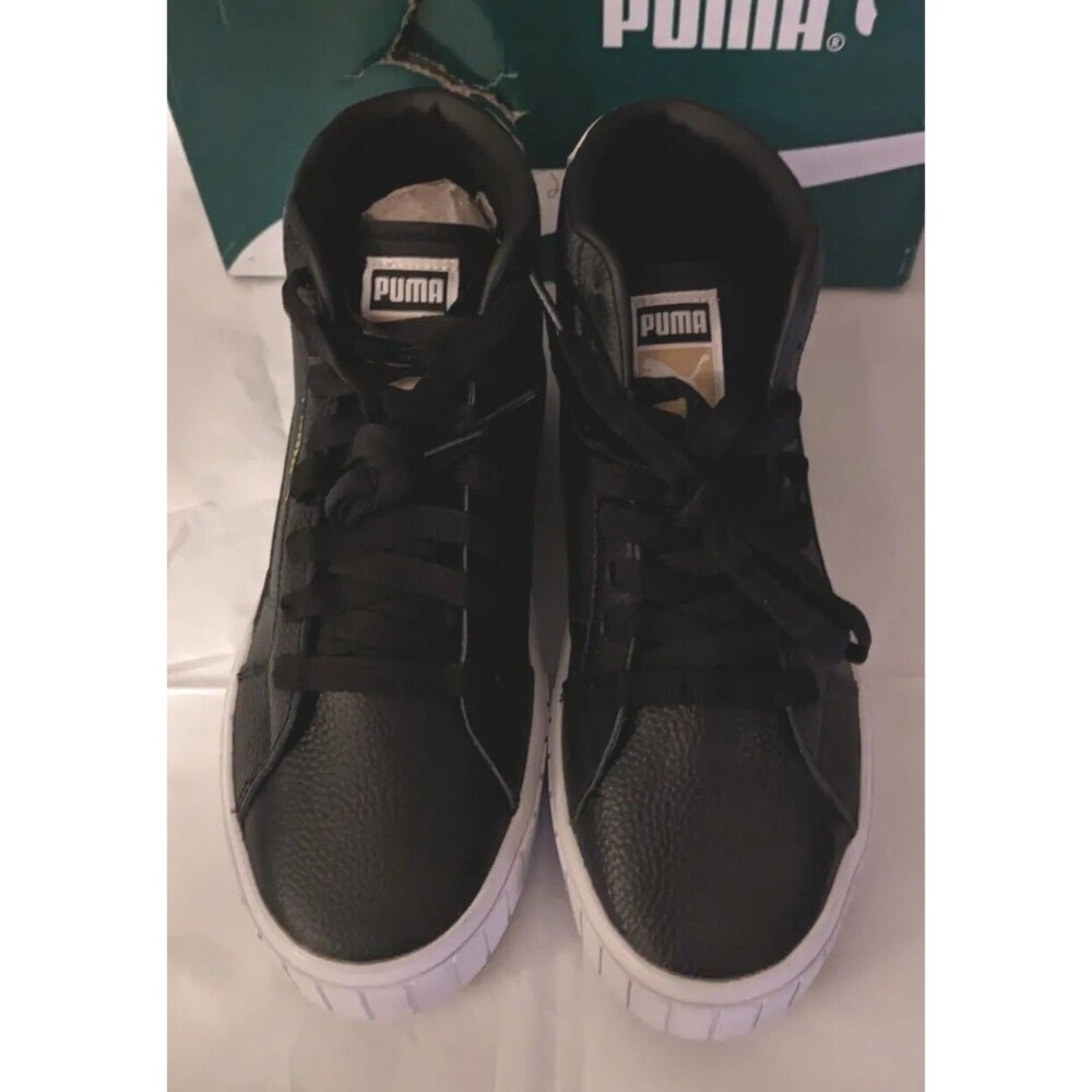 Puma Cali Star Mid Women’s Trainers Puma Black / Puma White Size 10 Leather New - Picture 2 of 10